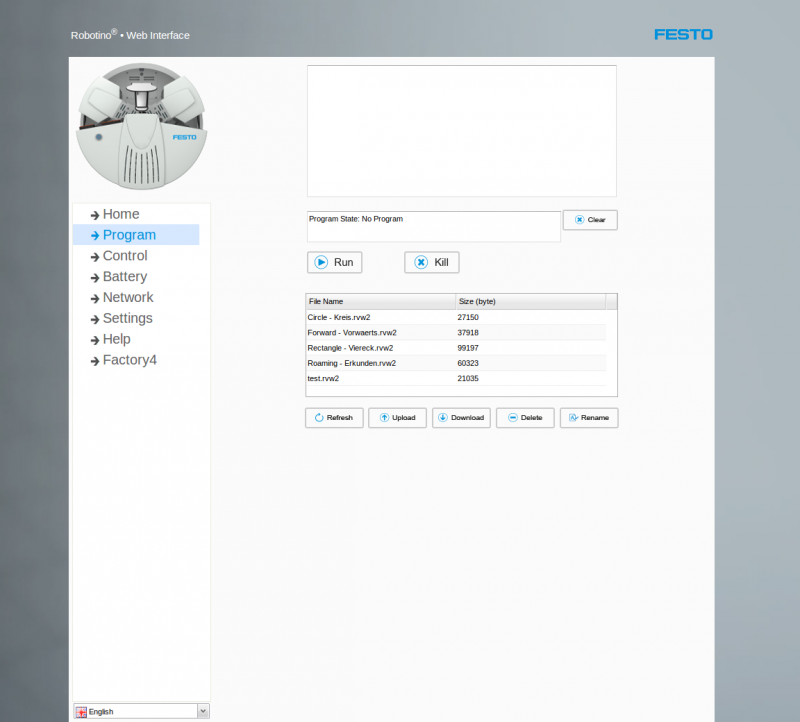 Robotino Web Interface